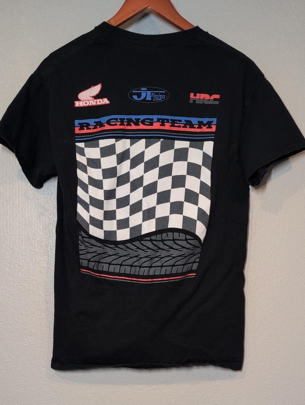 Honda Racing Team Black Graphic Tee - 100% Cotton